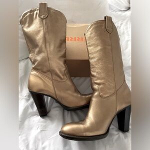 SIZE 7.5 - Metallic Gold Boots! RARE FIND.